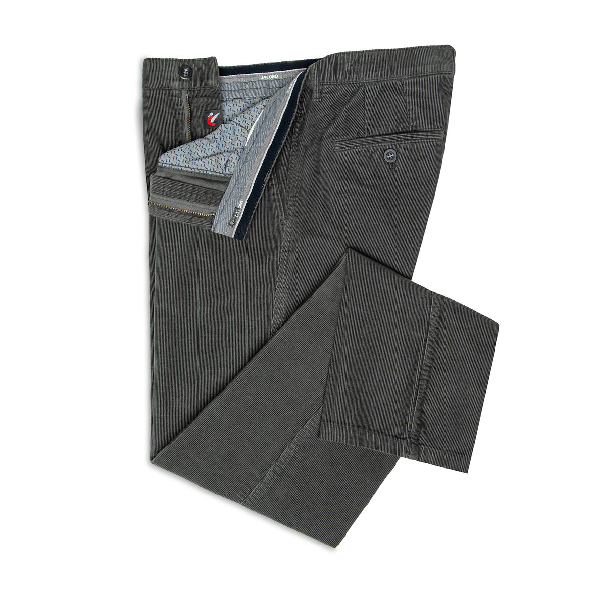 Chinos Anthrazit Garment Dyed JACOBO Stretto, Cord