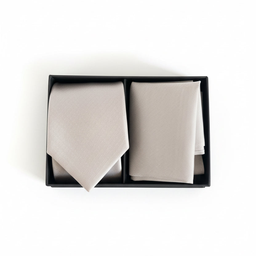 Striessnig Set Silber Krawatte & Pochette