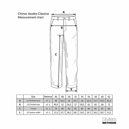 Chinos Stone Garment Dyed JACOBO Classico, Twill